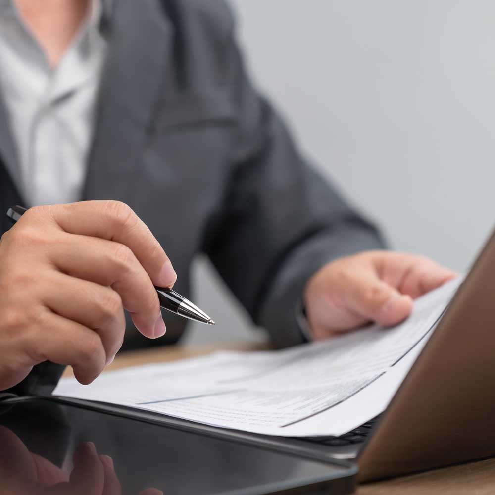 Business records being reviewed for a Companies House filing