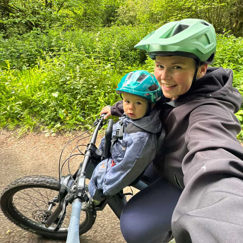 Sophie Clinton is a Client Manager at Harland Accountants. Here she is on a bike ride with her son George.
