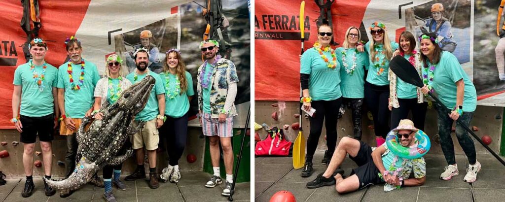Harland Accountants’ two teams at the 2026 Via Ferrata Cornwall Business Challenge